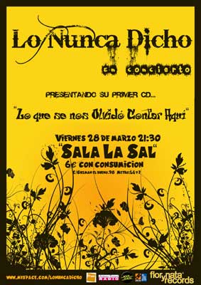 Lo nunca dicho - sala La Sal - 28 marzo