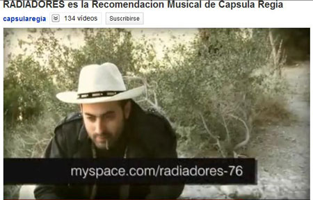 el clip de Los Radiadores  emitiendose en México