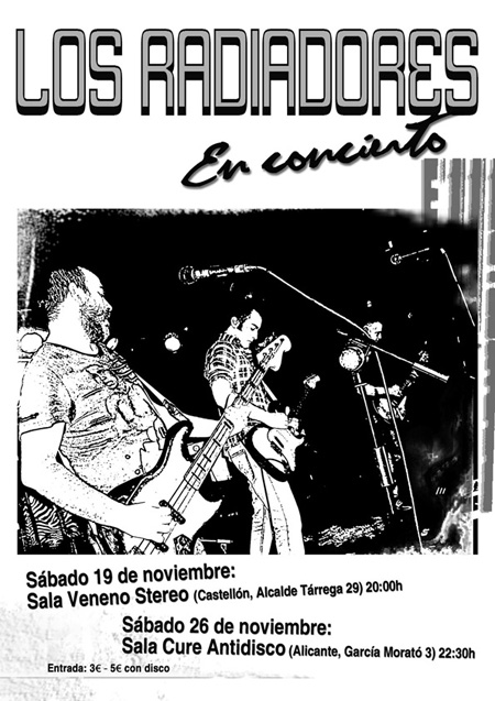 Los Radiadores en concierto Castelló de la Plana y Alacant