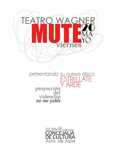 Mute el viernes 20 en Aspe (Alacant)